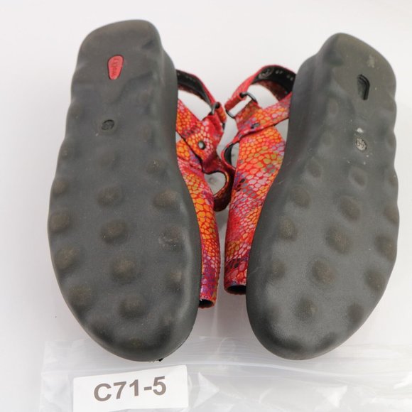 Wolky Women's Pitchu Adjustable Sandal Size 40 9 Red Multicolor Fantasy Comfy - Picture 10 of 11